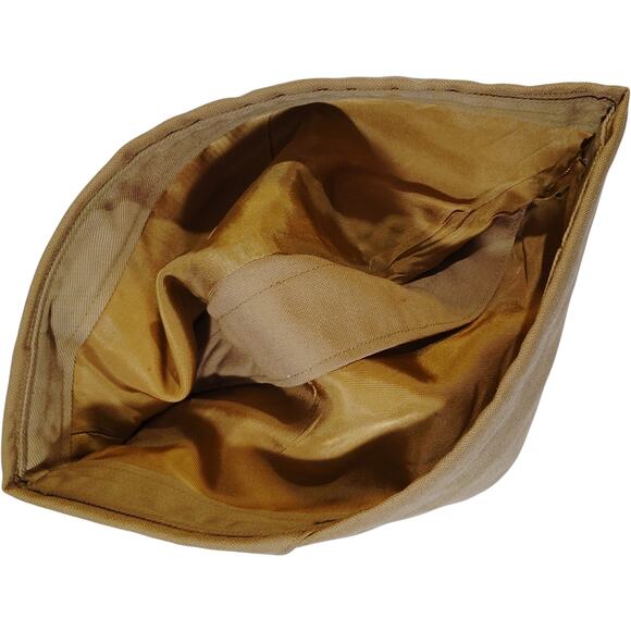 WWII–Vietnam Era Khaki Garrison Cap, Untagged, 10-1/2"L (Approx. Size 6-7/8) - Picture 4 of 4